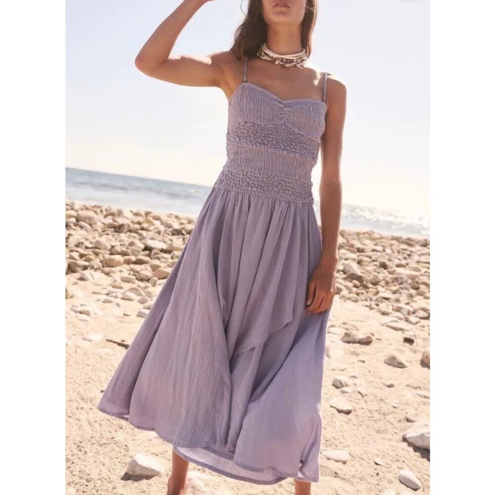 Free People / Sparkling Moment Midi Dress / Boho Beach Sundress